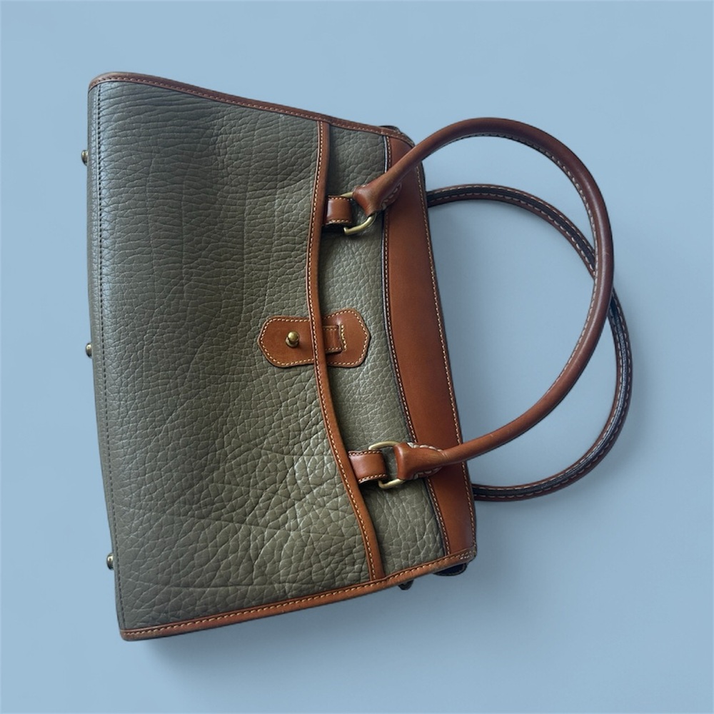 Dooney & Bourke Green and Brown Leather Satchel